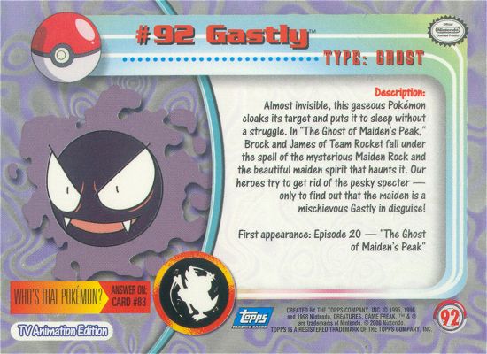 Gastly Rückseite