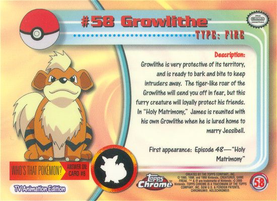 Growlithe Rückseite