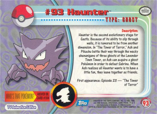 Haunter Rückseite