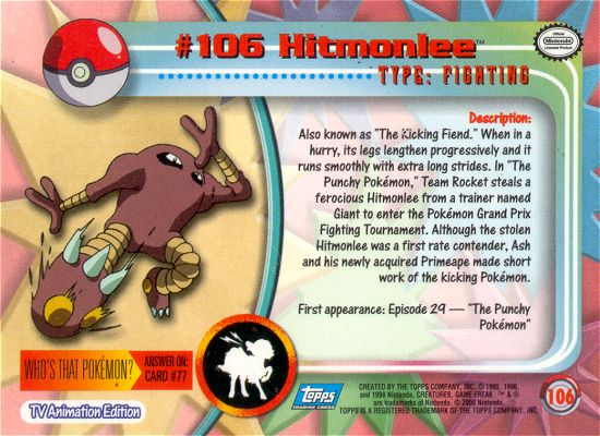 Hitmonlee Rückseite
