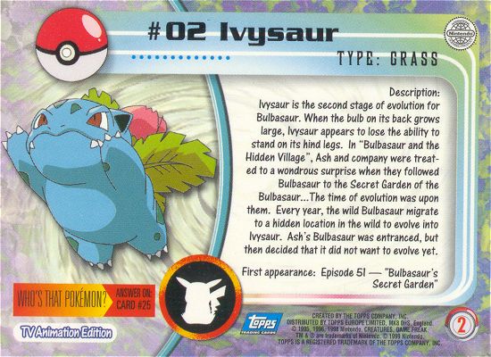 Ivysaur Rückseite