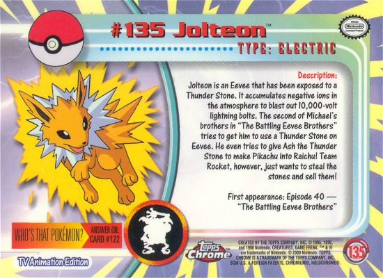 Jolteon Rückseite