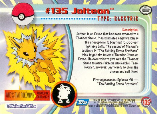 Jolteon Rückseite