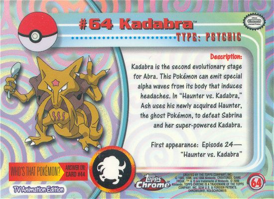 Kadabra Rückseite
