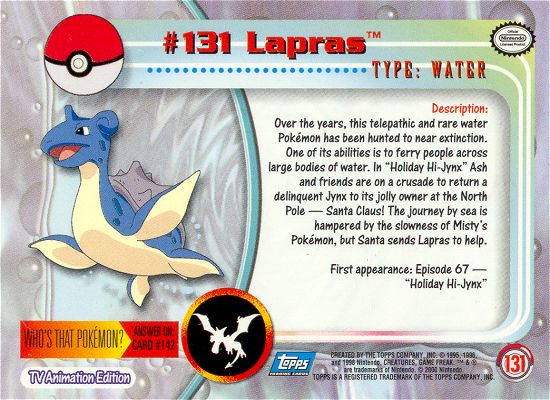 Lapras Rückseite