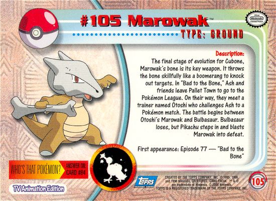 Marowak Rückseite