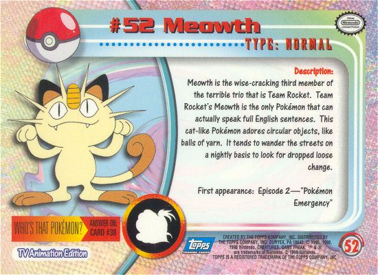 Meowth Rückseite