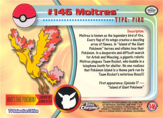 Moltres Rückseite
