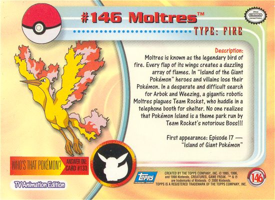 Moltres Rückseite