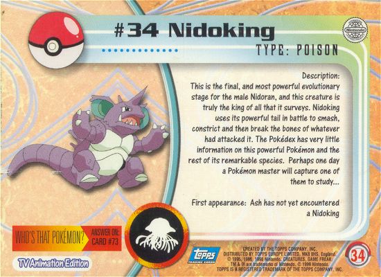 Nidoking Rückseite
