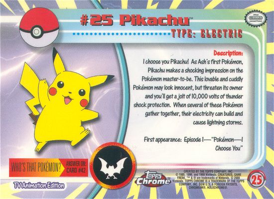Pikachu Rückseite