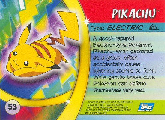 Pikachu Rückseite