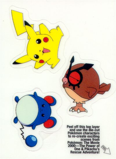 Pikachu, Hoothoot and Marill Rückseite