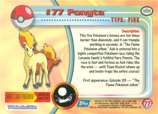 Ponyta Rückseite