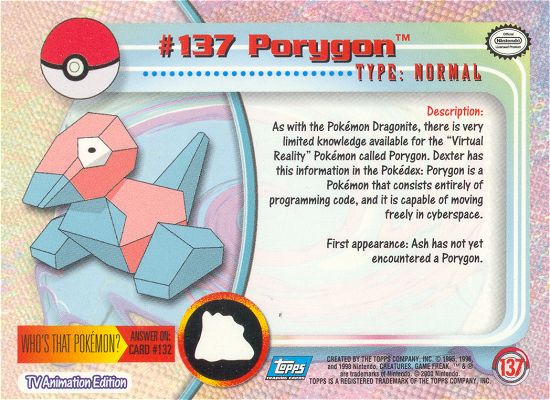 Porygon Rückseite