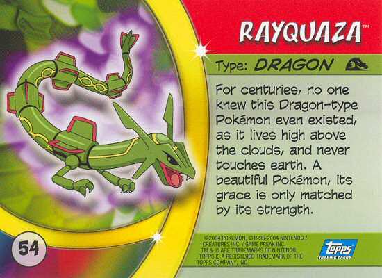 Rayquaza Rückseite
