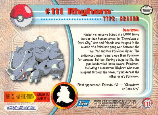 Rhyhorn Rückseite