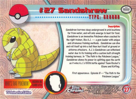 Sandshrew Rückseite