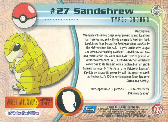 Sandshrew Rückseite