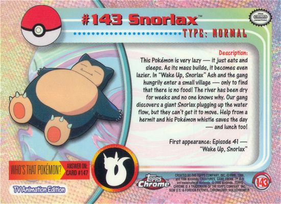 Snorlax Rückseite