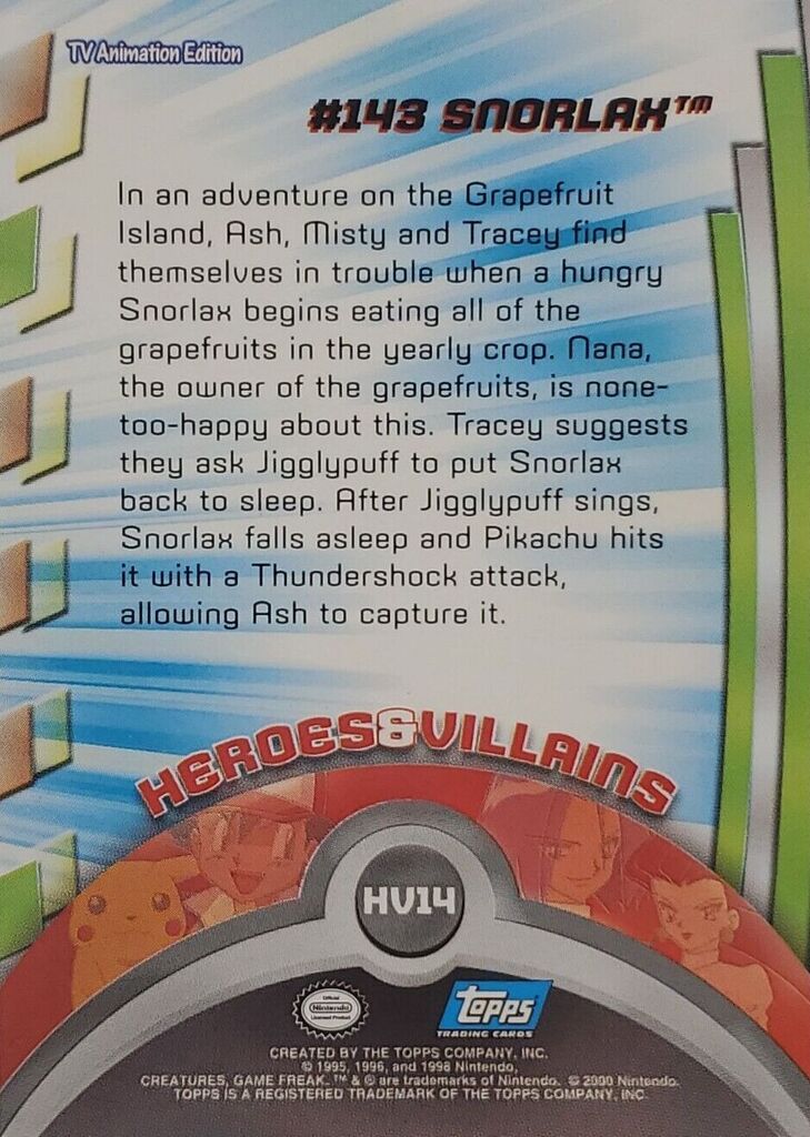 Snorlax Rückseite