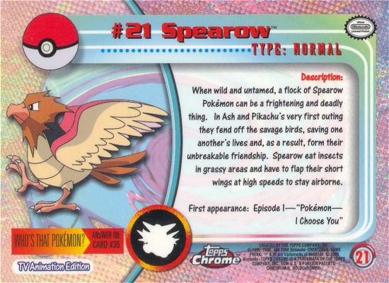 Spearow Rückseite