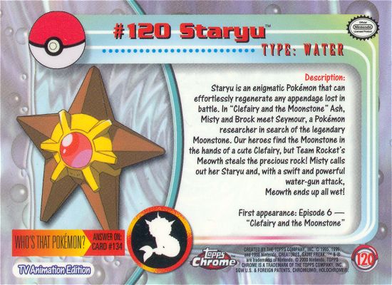 Staryu Rückseite