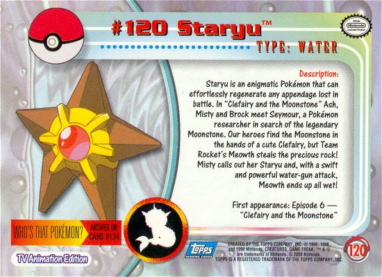 Staryu Rückseite