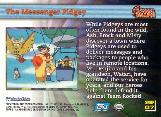 The Messenger Pidgey Rückseite