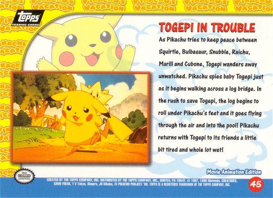 Togepi in Trouble Rückseite