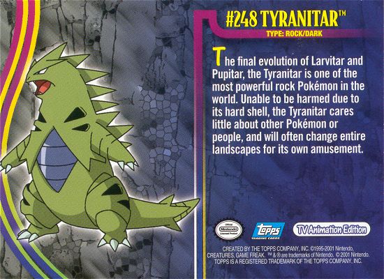 Tyranitar Rückseite