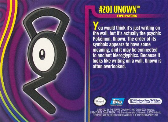Unown Rückseite