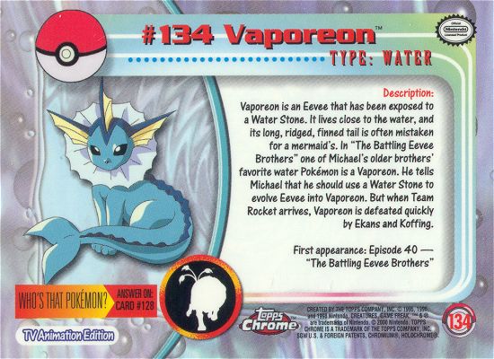 Vaporeon Rückseite