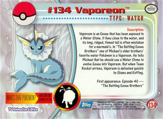 Vaporeon Rückseite