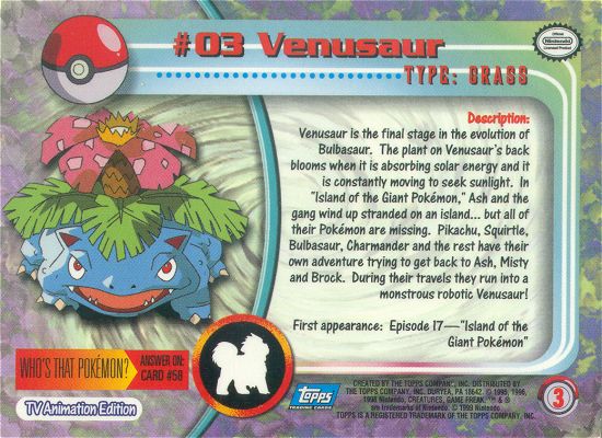 Venusaur Rückseite