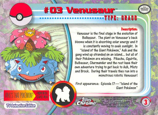 Venusaur Rückseite