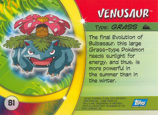 Venusaur Rückseite