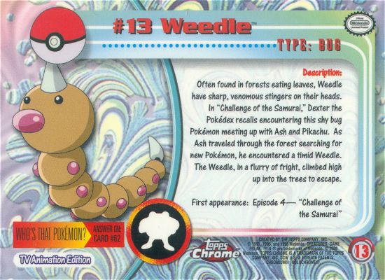 Weedle Rückseite