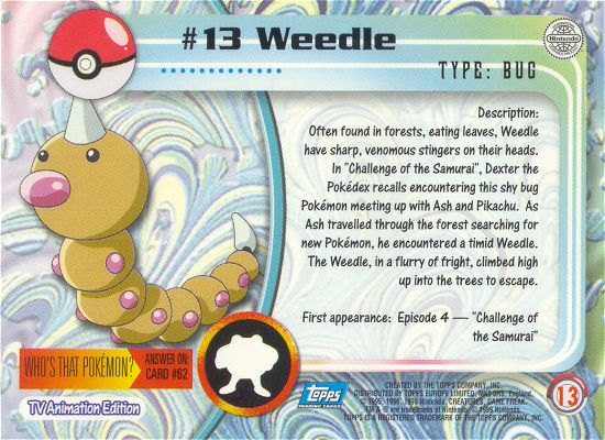 Weedle Rückseite