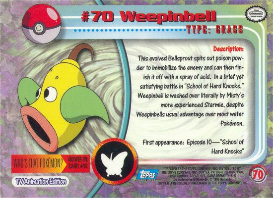 Weepinbell Rückseite