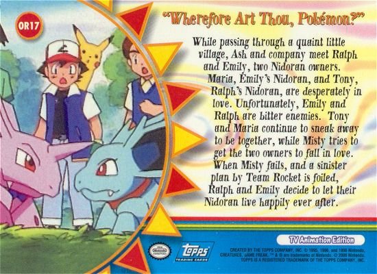 Wherefore Art Thou, Pokemon? Rückseite