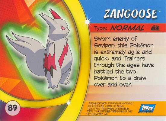 Zangoose Rückseite