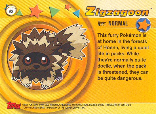 Zigzagoon Rückseite