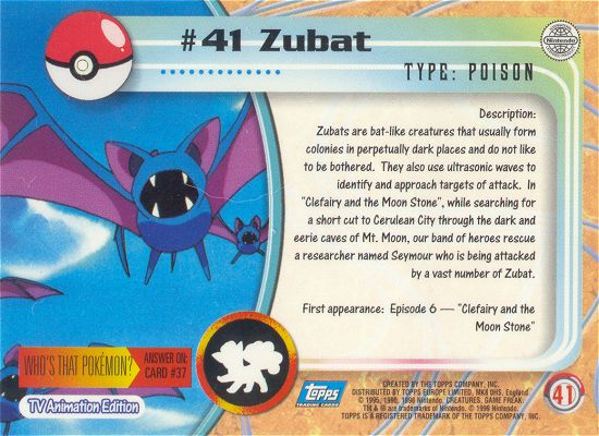 Zubat Rückseite
