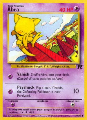 Abra Team Rocket unlimited|Abra Team Rocket first edition