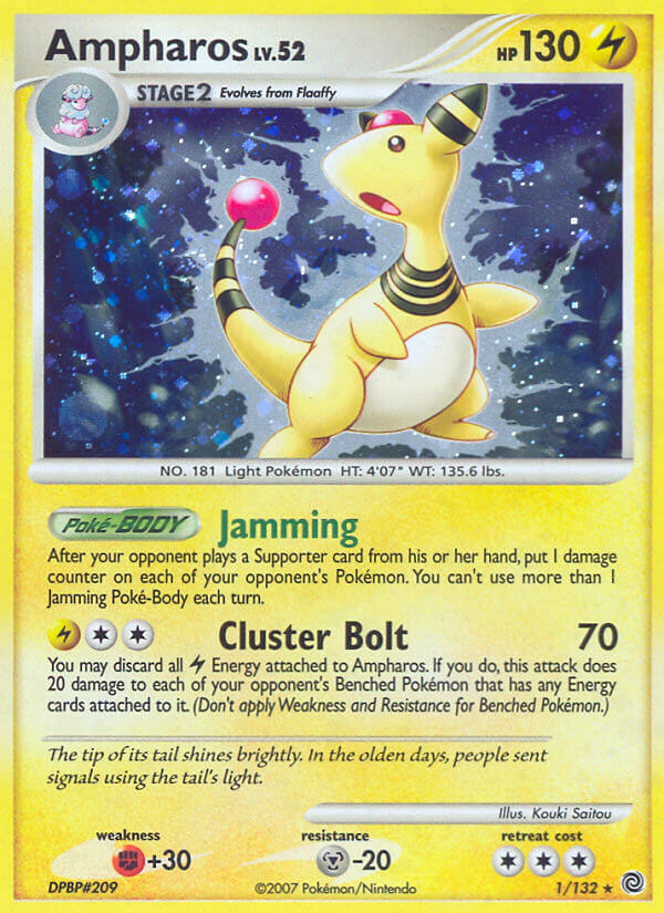 Ampharos 1/132 Wert, Bild, Künstler & Seltenheit Pokemonkarte.de