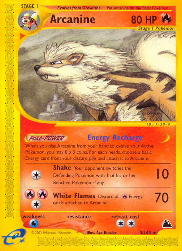 Arcanine - 3/144 - Skyridge|Arcanine - 3/144 - Reverse holo - Skyridge