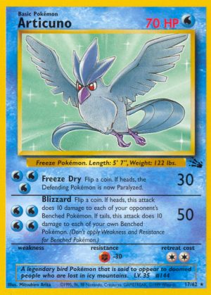 Articuno Fossil set unlimited|Articuno Fossil set first edition