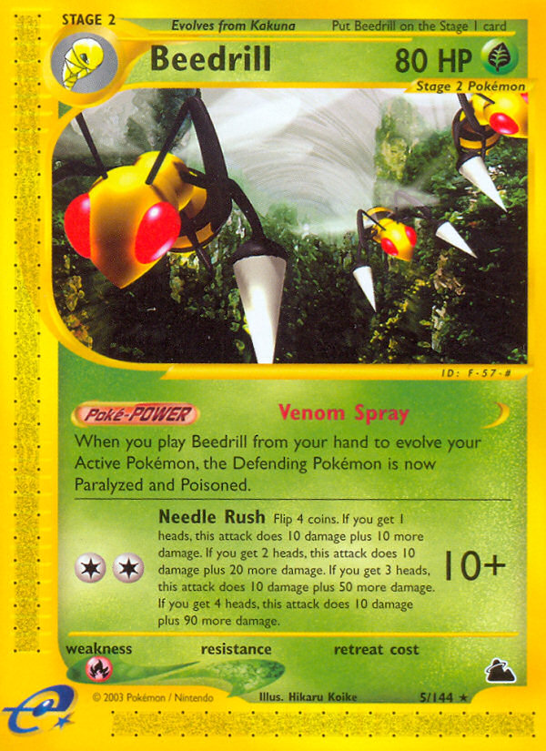 Beedrill - 5/144 - Skyridge|Beedrill - 5/144 - Reverse holo - Skyridge
