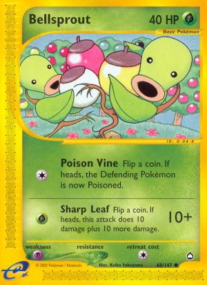 Bellsprout - 68/147 - Aquapolis|Bellsprout - 68/147 - Reverse holo - Aquapolis